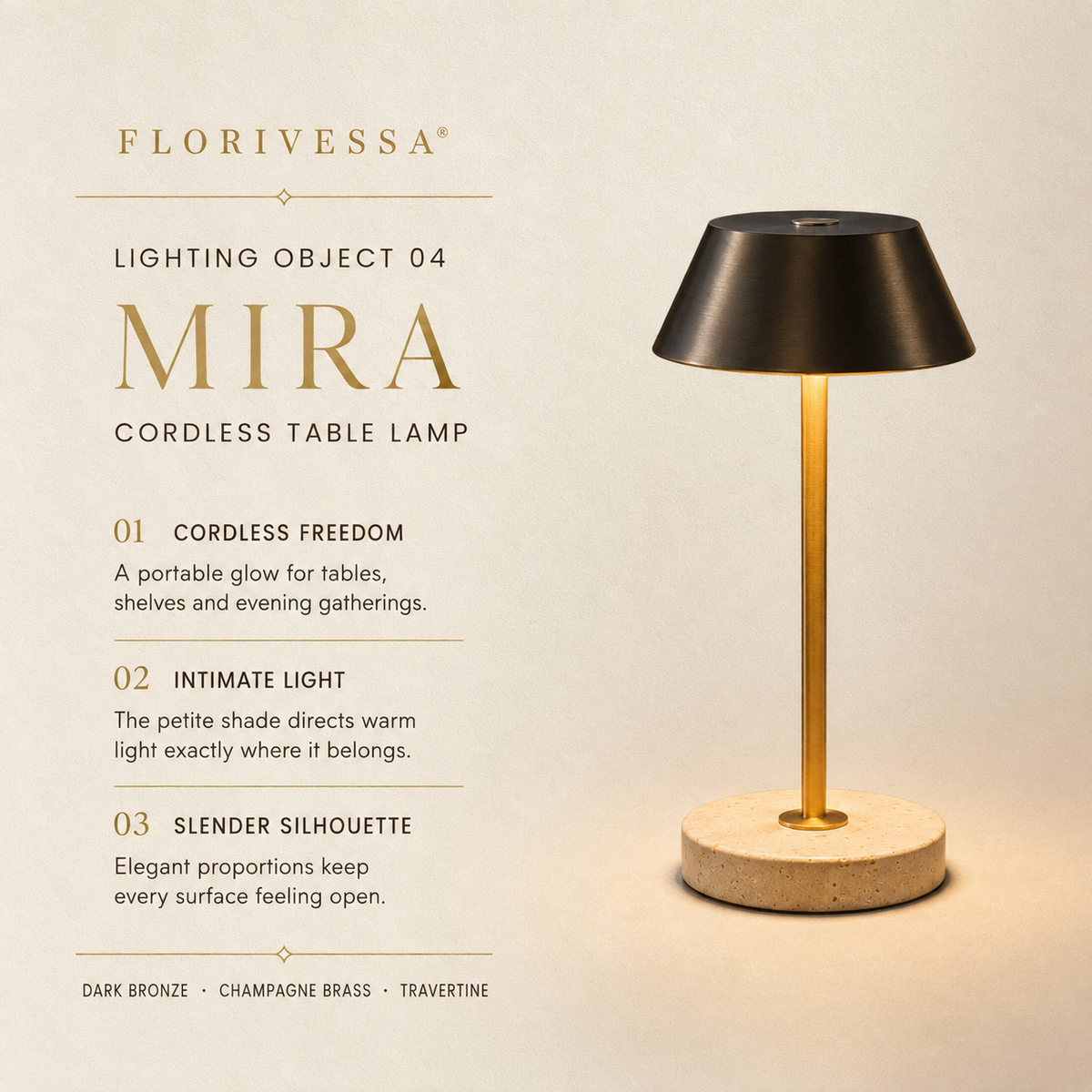 Florivessa® Mira Cordless Table Lamp