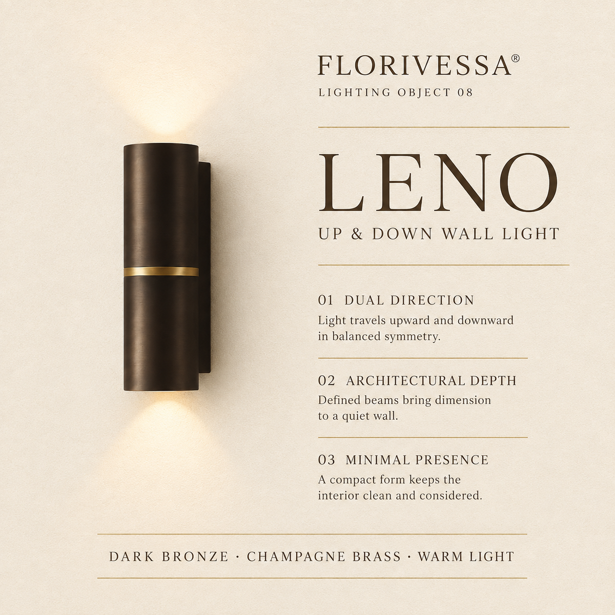Florivessa® Leno Up & Down Wall Light
