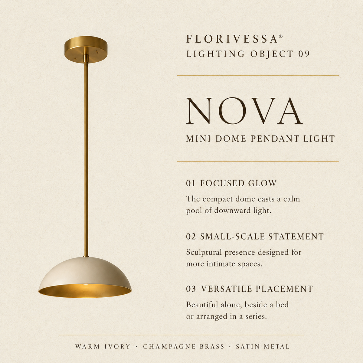 Florivessa® Nova Mini Dome Pendant Light