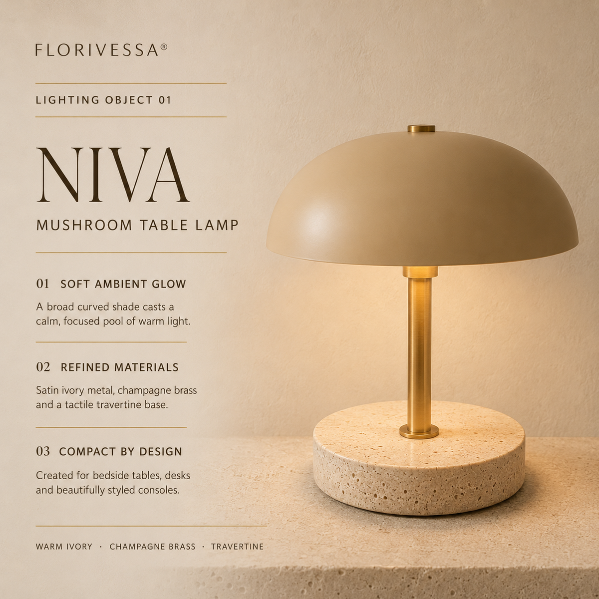Florivessa® Niva Mushroom Table Lamp